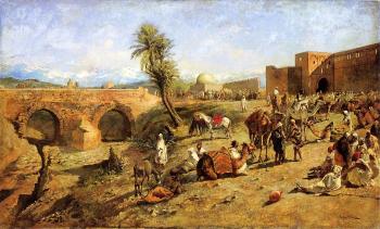 埃德溫 羅德 威尅斯 Arrival of a Caravan Outside The City of Morocco 埃德溫 羅德 威尅斯 Arrival of a Caravan Outside The City of Morocco